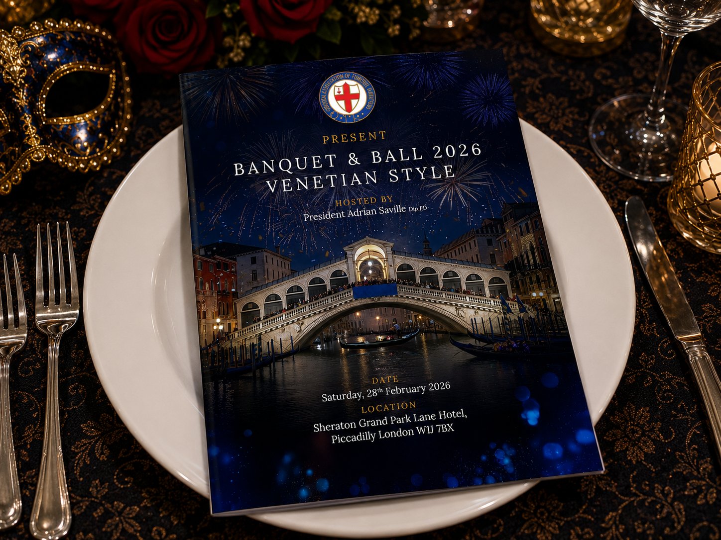 Venetian Masked Ball Menu Booklet