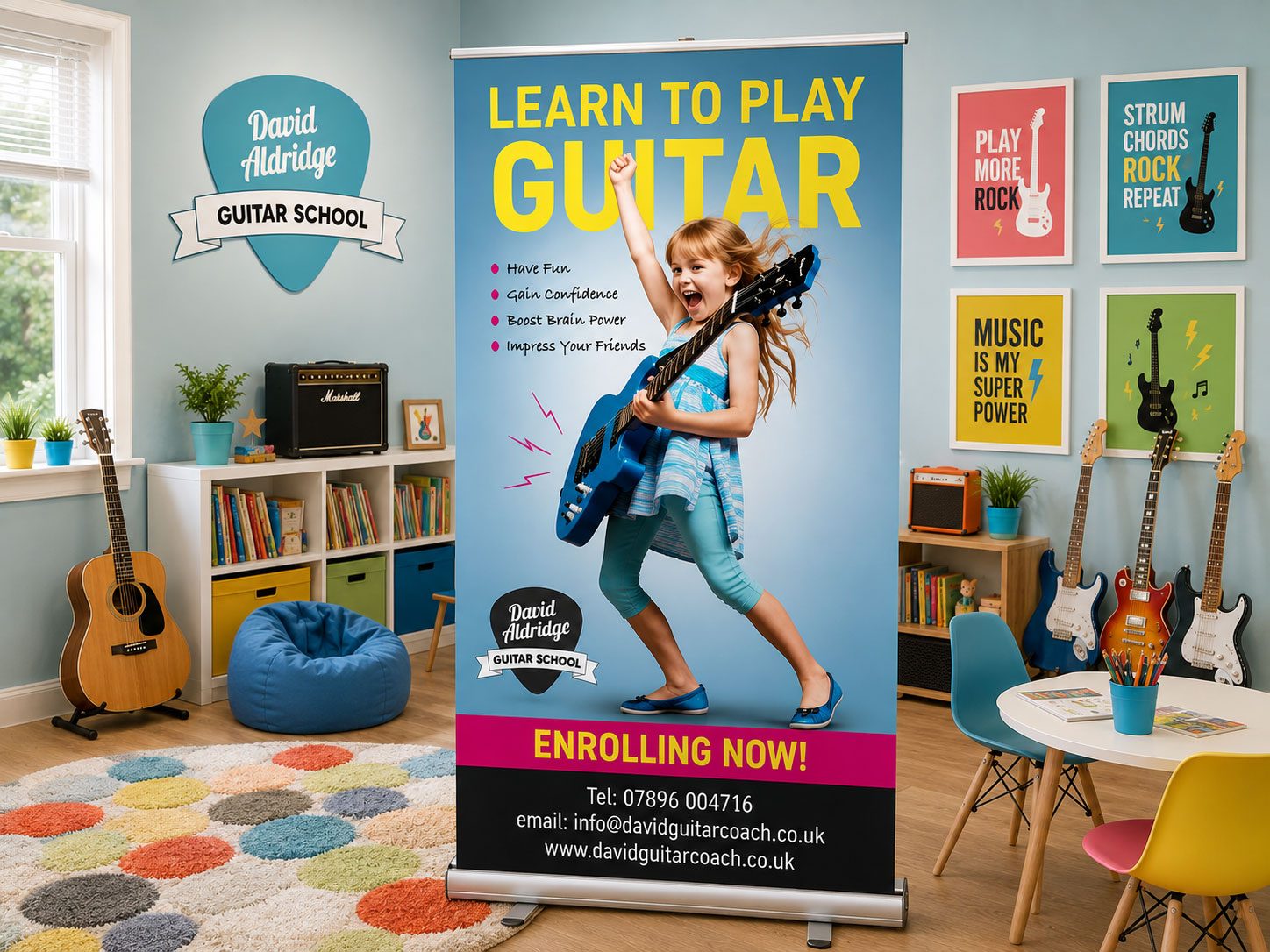 Guitar School Enrolment Roller Banner